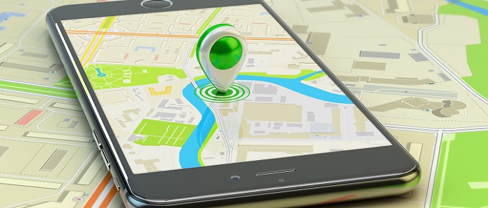 Mobile gps navigation, travel destination, location and positioning concept